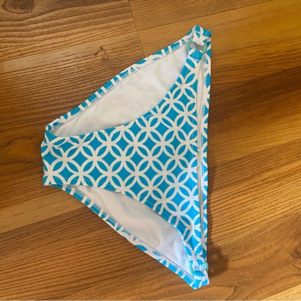 Forever 21 Blue and White pattern bikini bottoms